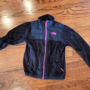 Girls Fuzzy North Face Jacket